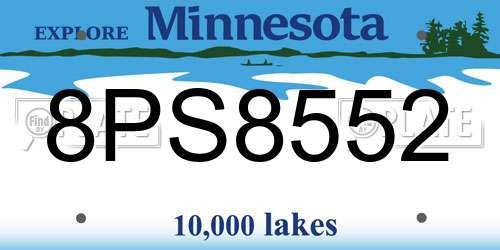 8PS8552 Minnesota License Plate