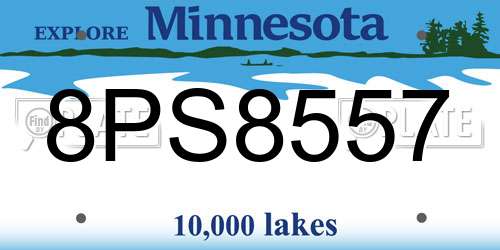 8PS8557 Minnesota License Plate