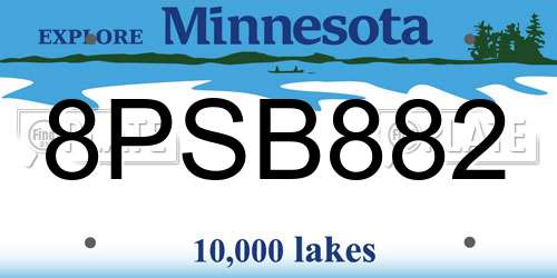 8PSB882 Minnesota License Plate