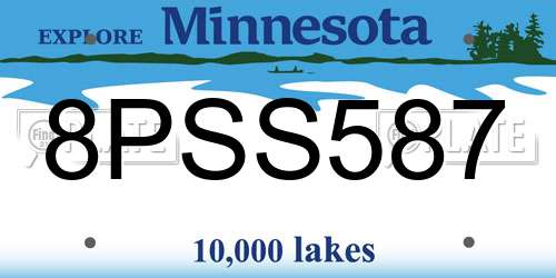 8PSS587 Minnesota License Plate