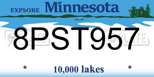 8PST957 Minnesota License Plate