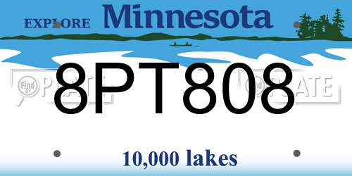 8PT808 Minnesota License Plate