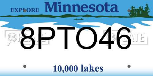 8PTO46 Minnesota License Plate