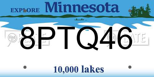 8PTQ46 Minnesota License Plate