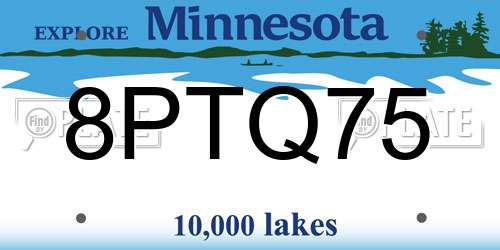 8PTQ75 Minnesota License Plate