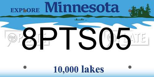8PTS05 Minnesota License Plate