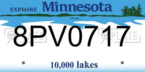8PV0717 Minnesota License Plate