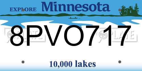 8PVO717 Minnesota License Plate