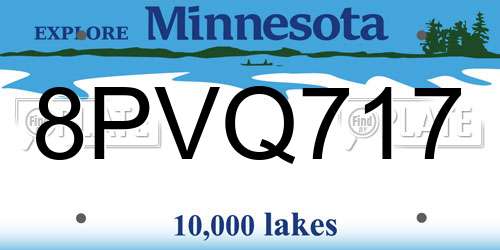 8PVQ717 Minnesota License Plate