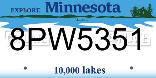8PW5351 Minnesota License Plate