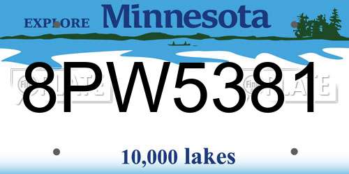 8PW5381 Minnesota License Plate