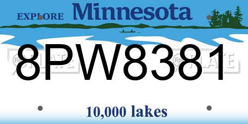 8PW8381 Minnesota License Plate
