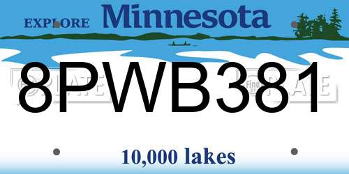 8PWB381 Minnesota License Plate