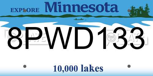 8PWD133 Minnesota License Plate
