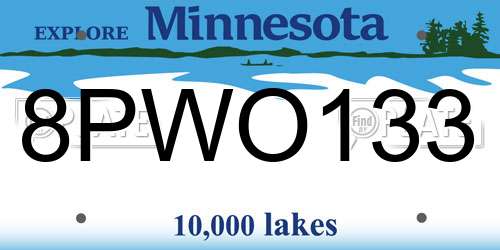8PWO133 Minnesota License Plate