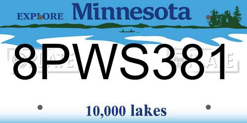 8PWS381 Minnesota License Plate
