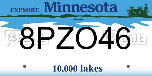8PZO46 Minnesota License Plate