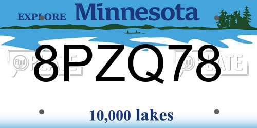 8PZQ78 Minnesota License Plate