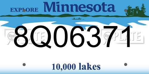 8Q06371 Minnesota License Plate