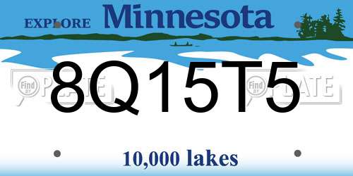 8Q15T5 Minnesota License Plate