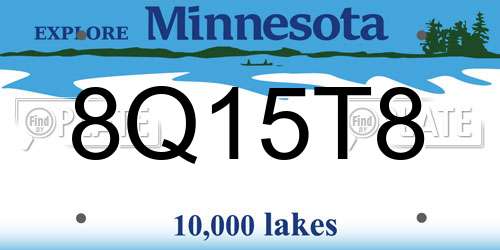 8Q15T8 Minnesota License Plate