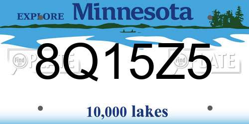 8Q15Z5 Minnesota License Plate