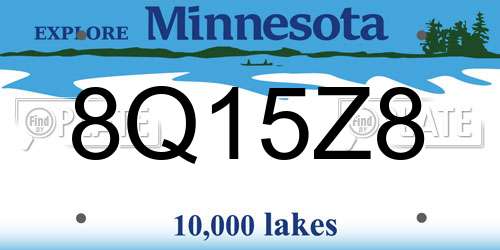 8Q15Z8 Minnesota License Plate