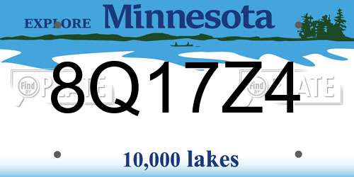 8Q17Z4 Minnesota License Plate