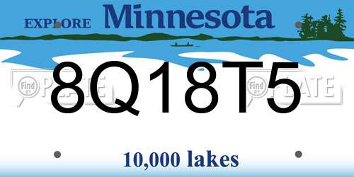 8Q18T5 Minnesota License Plate
