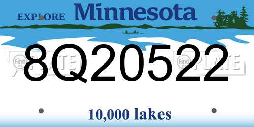 8Q20522 Minnesota License Plate