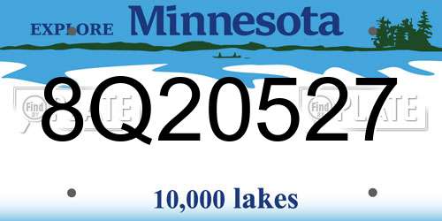 8Q20527 Minnesota License Plate