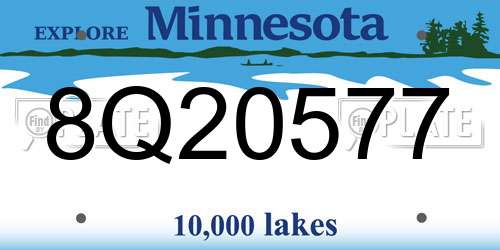 8Q20577 Minnesota License Plate
