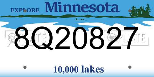8Q20827 Minnesota License Plate