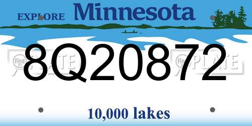 8Q20872 Minnesota License Plate