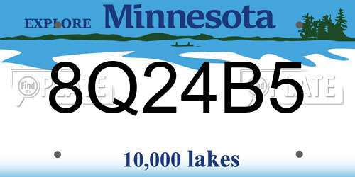 8Q24B5 Minnesota License Plate