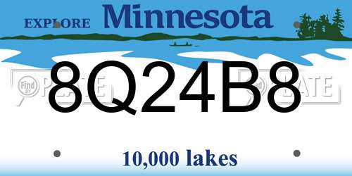 8Q24B8 Minnesota License Plate