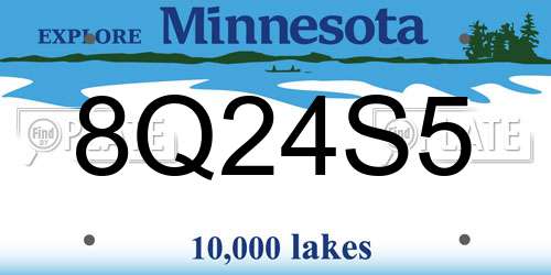 8Q24S5 Minnesota License Plate