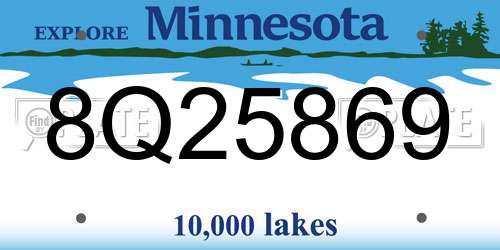 8Q25869 Minnesota License Plate