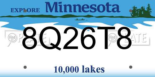 8Q26T8 Minnesota License Plate