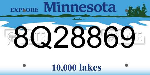 8Q28869 Minnesota License Plate