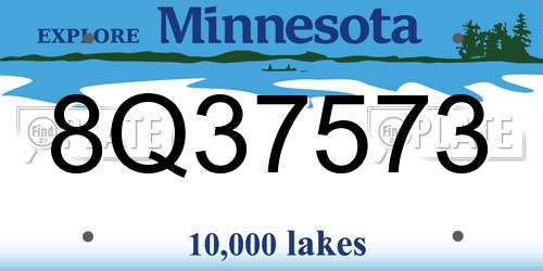 8Q37573 Minnesota License Plate