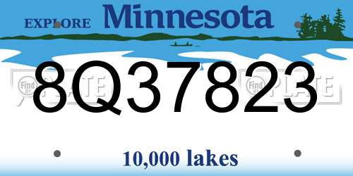 8Q37823 Minnesota License Plate