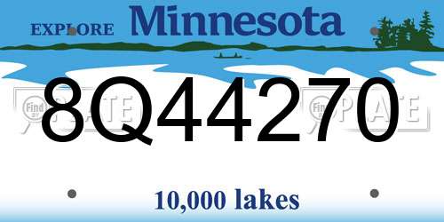 8Q44270 Minnesota License Plate