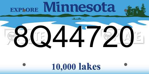 8Q44720 Minnesota License Plate
