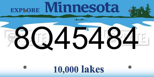 8Q45484 Minnesota License Plate