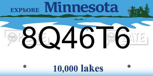 8Q46T6 Minnesota License Plate