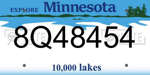8Q48454 Minnesota License Plate
