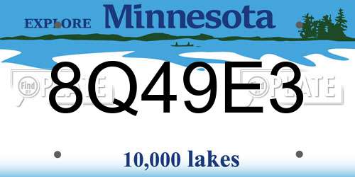 8Q49E3 Minnesota License Plate
