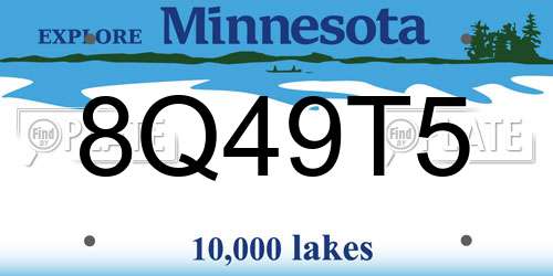 8Q49T5 Minnesota License Plate