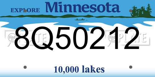 8Q50212 Minnesota License Plate